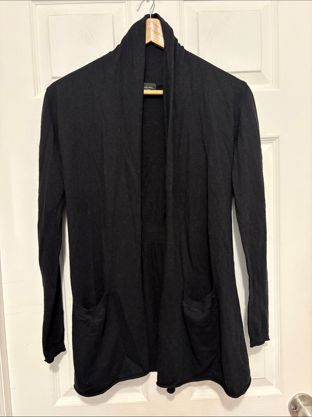 BABATON Black Open Front Women's Cardigan Sweater